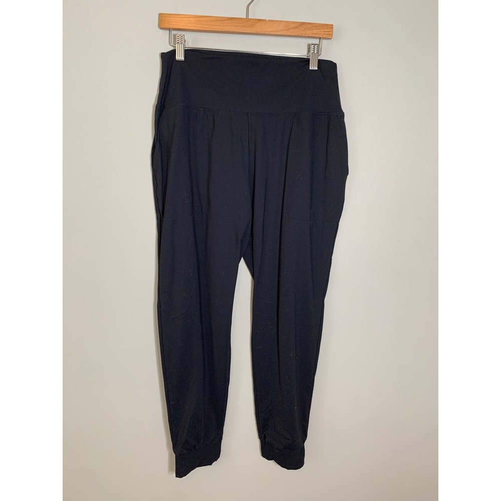RBX Active Jogger Pants Women Large Black High Waisted Pockets Cuffed Stretch